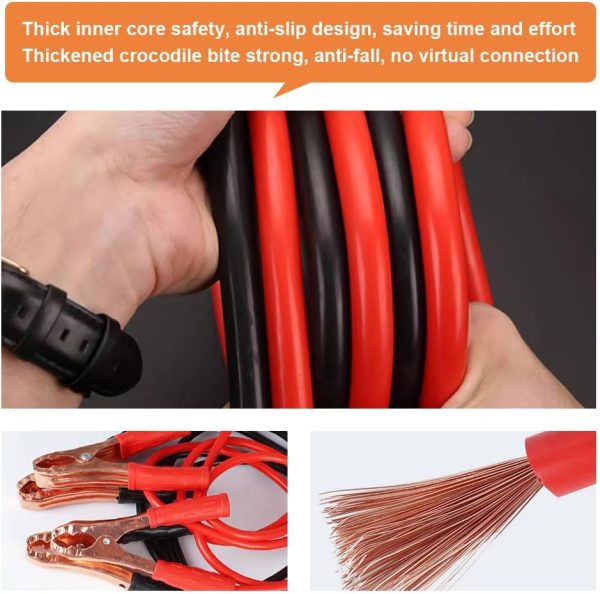 70" 500A Heavy Battery Duty Jumper Cables, Automotive Booster Cables for - Image 4