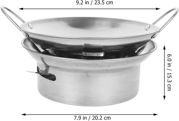 UPKOCH 1 Set Stainless Steel Hot Pot with Alcohol Stove, Portable Spirit - Image 4