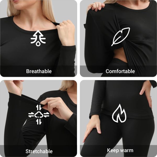 PISIQI Thermal Underwear Women Ultra-Soft Long Johns Set Base Layer Skiing - Image 4