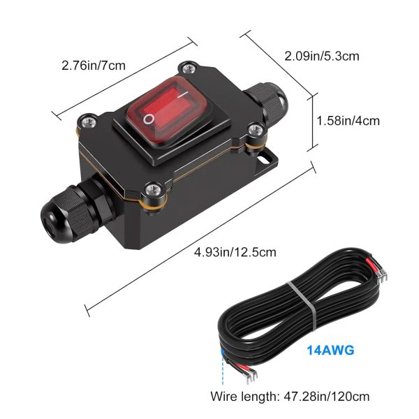 Linkstyle Inline Cord Switch, 12V 20A 4Pin DPST On Off Toggle Switch with - Image 5