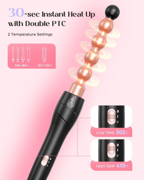 5 in 1 Curling Wand Set, Lopeie Curling Iron with New Upgraded Curling - Image 4