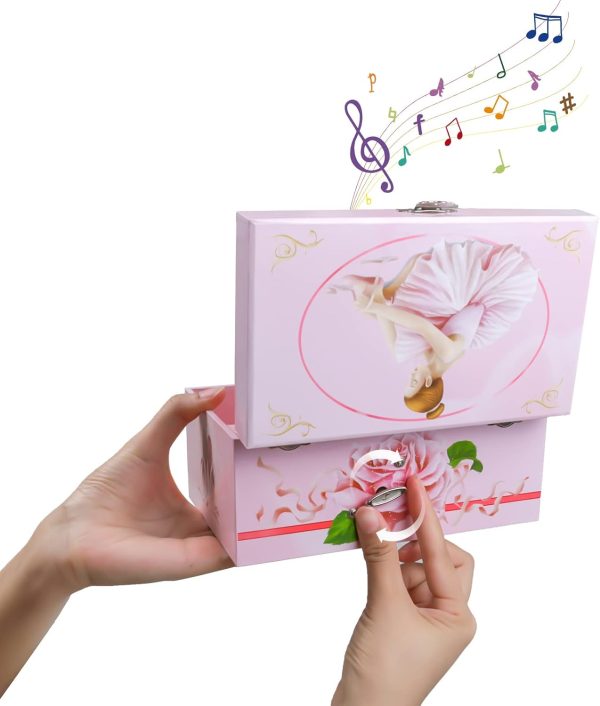 Sweet Musical Jewelry Box with Pullout Drawer and dancing Ballerina Girl - Image 7
