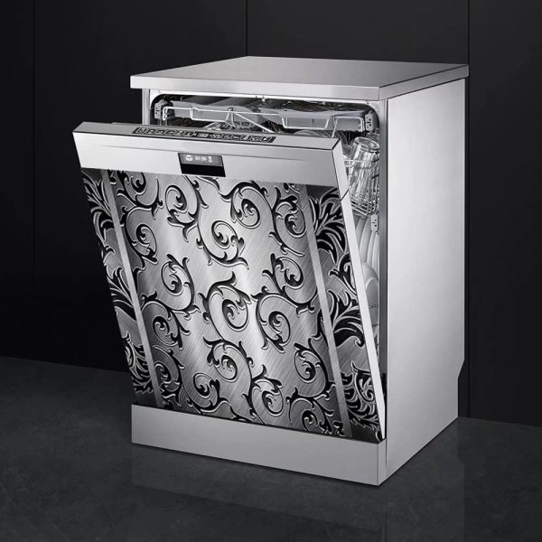 Kitchen Decor Dishwasher Magnet Steel Engraved Floral Fridge Door - Image 4