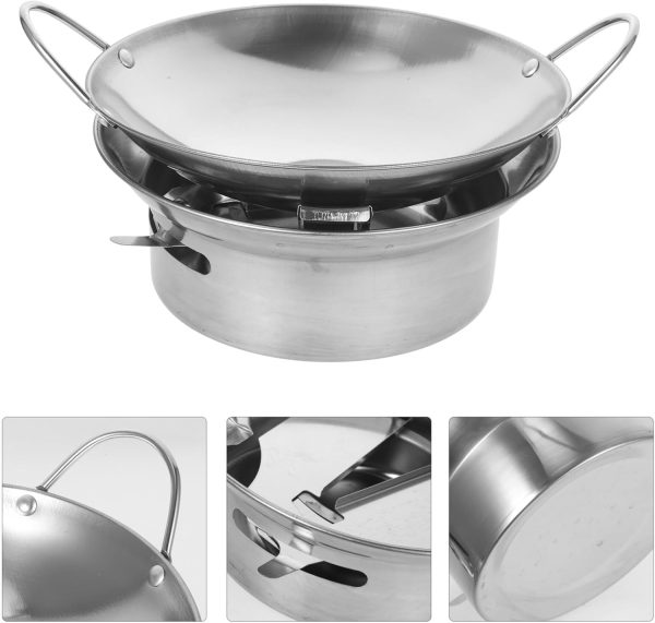 UPKOCH 1 Set Stainless Steel Hot Pot with Alcohol Stove, Portable Spirit - Image 5