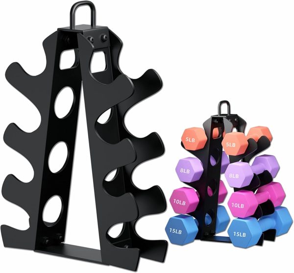 Weight Rack for Dumbbells, 4 Tiers A-Frame Dumbbell Rack Stand Only, Alloy - Image 6