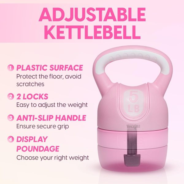 Yes4All Kettlebell Sets - Adjustable Kettlebell Set for Strength Training - - Image 3
