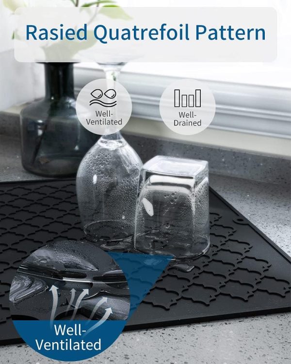 AMOAMI-Dish Drying Mats for Kitchen Counter-Silicone Dish Drying - Image 5