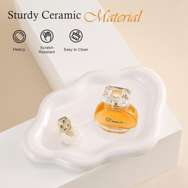 Ceramic Jewelry Tray Trinket Dish, Decorative Cloud Vanity Key Tray for - Image 5