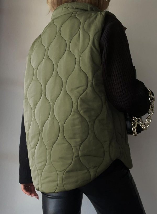 EVALESS Cropped Puffer Vest Women Lightweight Quilted Stand Collar - Image 4
