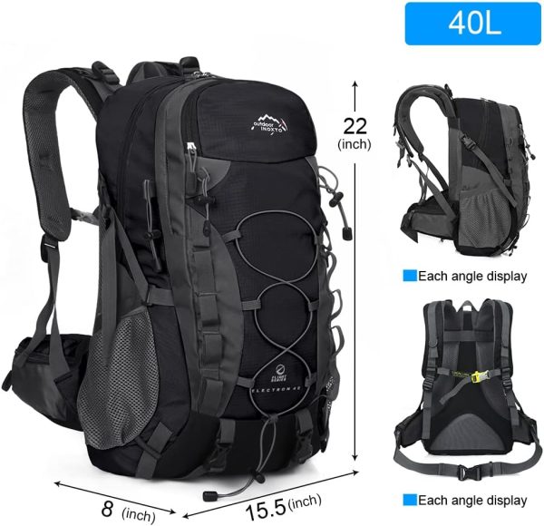 INOXTO lightweight Hiking Backpack 35L/40L Hiking Daypack with Waterproof - Image 3