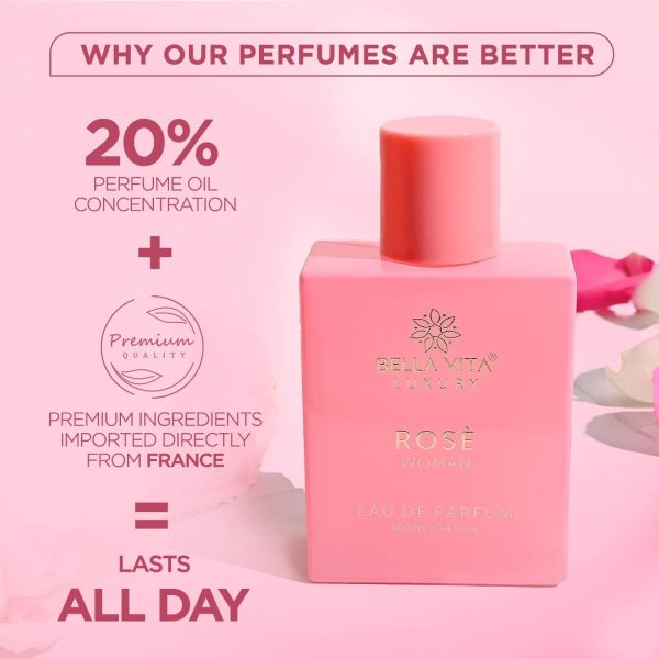 Bella Vita Luxury Rose Woman Eau De Parfum Perfume for Women with Black - Image 3