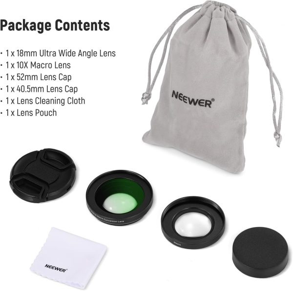 NEEWER 40.5mm HD Wide Angle Lens Compatible with Sony ZV-1F ZV-E10 A5000 - Image 9