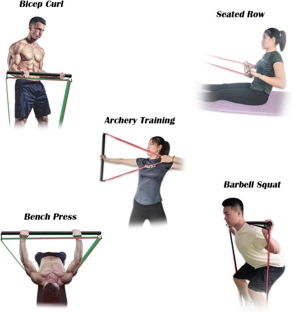 Resistance Band Bar, 26.4in or 39.4in, Workout Bar for Fitness, Portable - Image 5