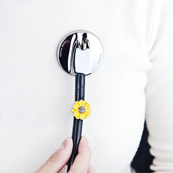 2 Pack Sunflower Bling Stethoscope Charms, Unique Stethoscope Id Name Tag - Image 5