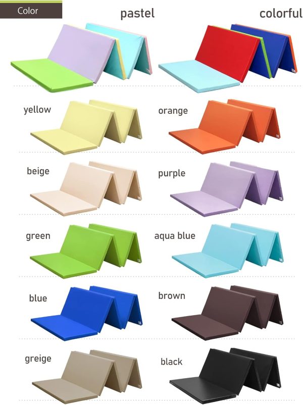 Gymnastics Mat Folding Stretch Mats 75"x31"x1.2" Exercise Muscle Training - Image 5