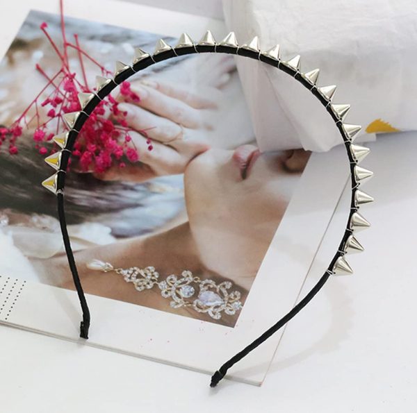 FULAI Duyppy 2 Pack Rivet Punk Spike Headband Studded Headband Party Hair - Image 4