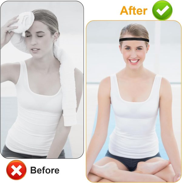 6 Pcs Elastic Sports Headband,Adjustable Athletic Headband Women Men,Thin - Image 3