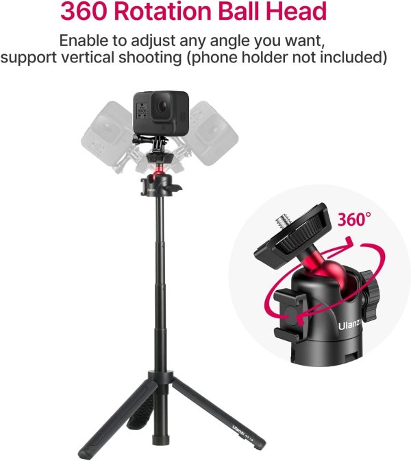 MT-16 Extendable Mini Camera Tripod, 4 Levels Adjustment 360° Ball Head - Image 5