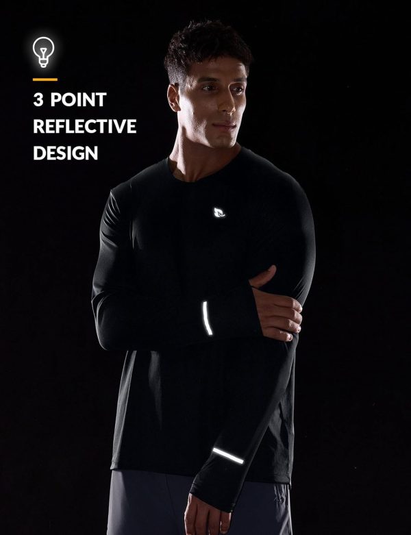 BALEAF Men's Mountain Bike Shirts Long Sleeve Cycling Jersey Zipper Pocket - Image 3