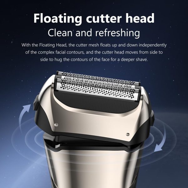 Sejoy Electric Razor for Men, Wet & Dry Foil Shaver with 3-Blade & Edge - Image 3
