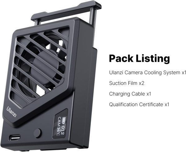 ULANZI Camera Cooling Fan Black New, Spring Telescopic Mounting Adjustable - Image 5