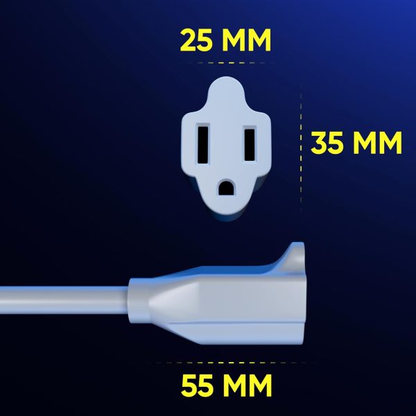 Maximm Cable 4 Feet 14Awg 360° Rotating Flat Plug Extension Cord/Wire, 3 - Image 3