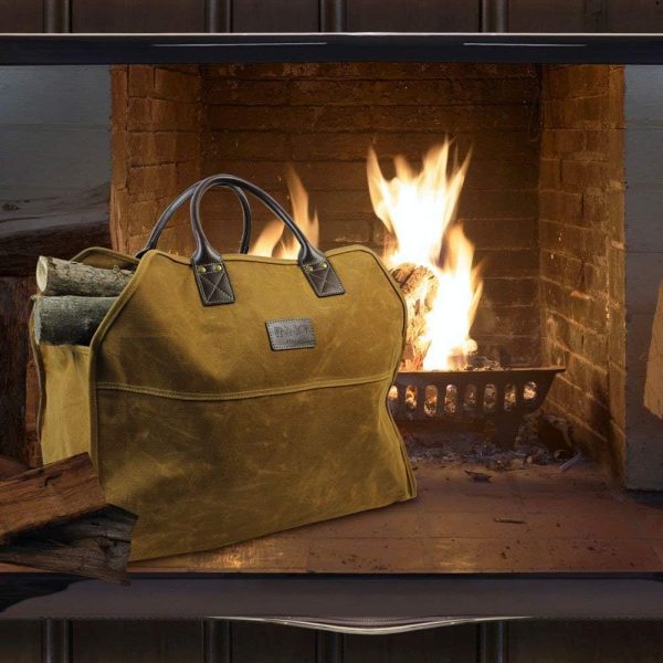 INNO STAGE Heavy Duty Wax Canvas Log Carrier Tote,Large Fire Wood - Image 3