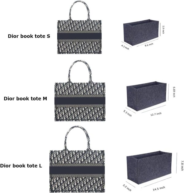 SMART DK Purse Insert Organizer for dior book tote Large Bag Insert Premium - Image 3