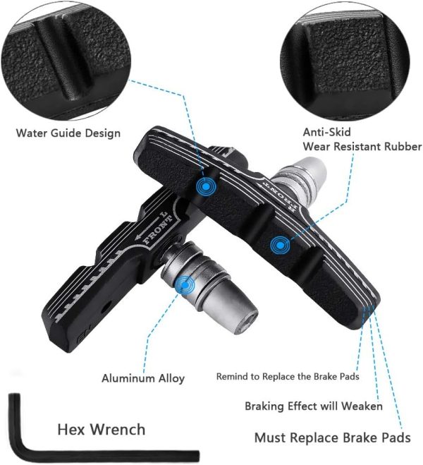 Hapleby 4PCS Premium Bike Brake Pads, Professional Mountain Bicycle V-Brake - Image 3