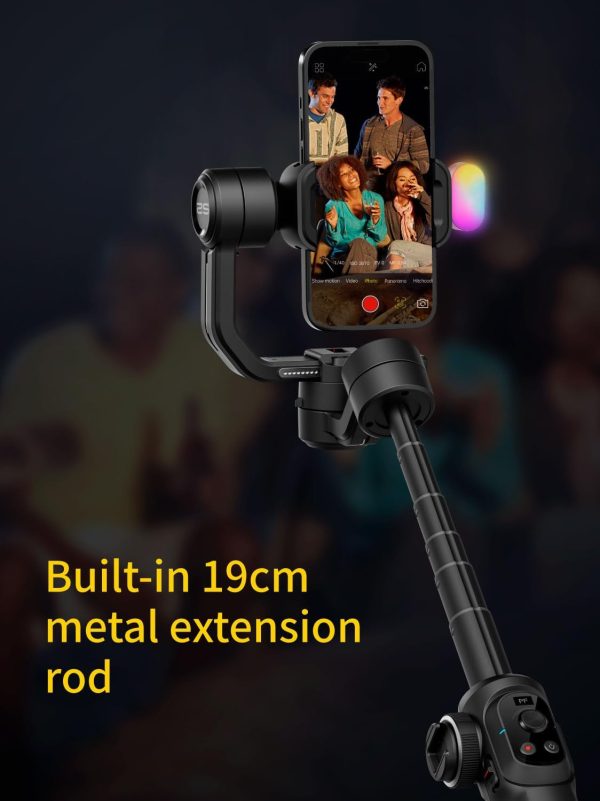Gimbal Stabilizer for Smartphone, Phone Gimbal w/8" Extension Rod, - Image 7