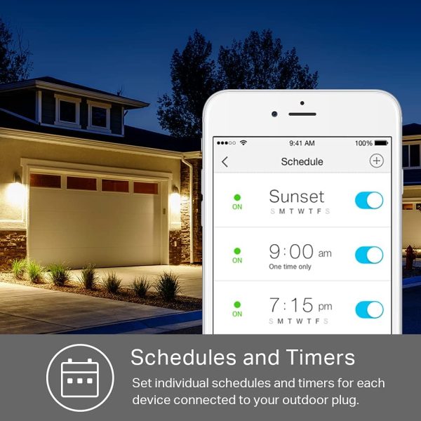 Kasa Outdoor Smart Plug, Smart Home Wi-Fi Outlet Timer, Max Load 15A/1875W, - Image 5