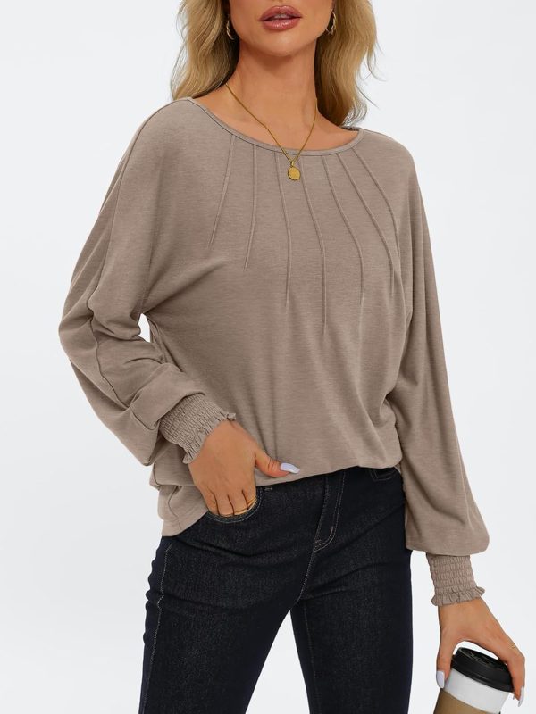 AUTOMET Womens Fall Fashion Long Sleeve Shirts Fall Tops Pleated Shirts - Image 3