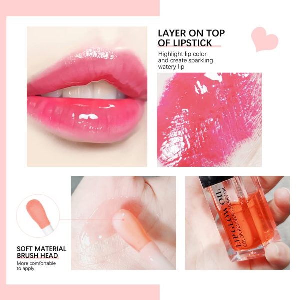 Hydrating Lip Glow Oil, Moisturizing Lip Glow Oil, Nourishing Glossy - Image 2