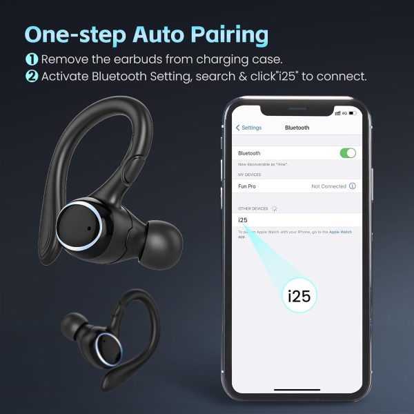 Wireless Earbuds Bluetooth Headphones Sport, Bluetooth Earbuds Stereo Ear - Image 7