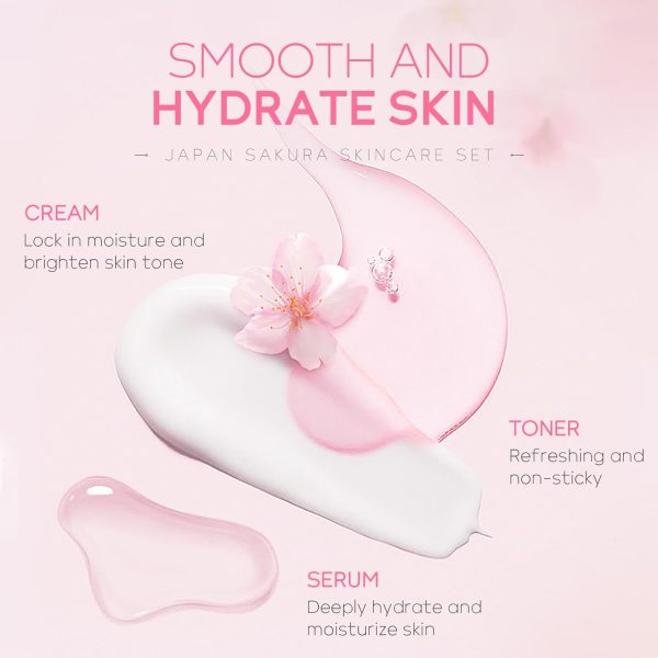 Skin Care Set JAPAN SAKURA Women Beauty Gift Sets Skin Care Kit with - Image 4