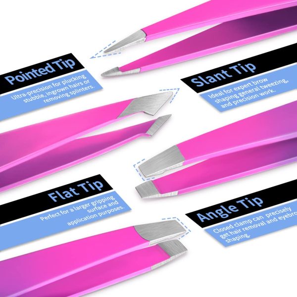 Eyebrow Tweezer Set, TsMADDTs 6 Pcs Tweezers Set for Women, Precision - Image 2