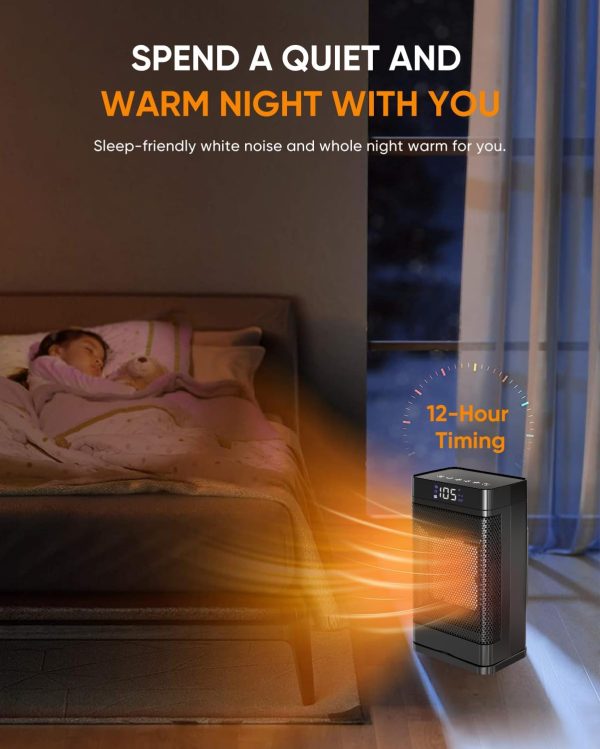 Space Heater 105°F /1500W Portable indoor Electric Heaters,12 PTC Ceramic - Image 8