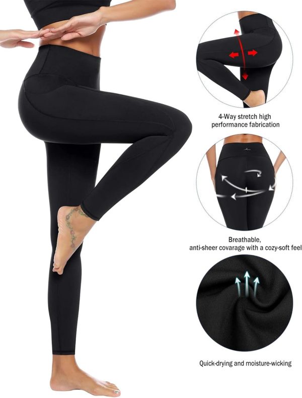 Auu High Waisted Leggings with Pockets Workout Leggings for Women Stretch - Image 5