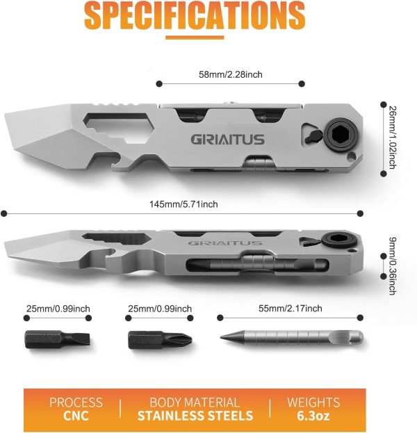 EDC Pry Bar Multitool with Bi-Directional Ratchet Screwdriver & Everlasting - Image 4
