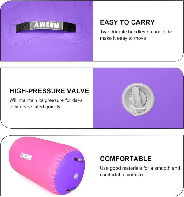 AWSUM 3.3ft L x 2ft Diam Gymnastics Air Roller Tumbling Barrel Backbend - Image 4