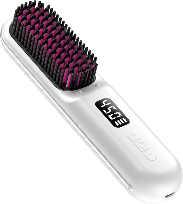 Cordless Hair Straightener Brush, Portable Mini Hair Straightening Brush - Image 9