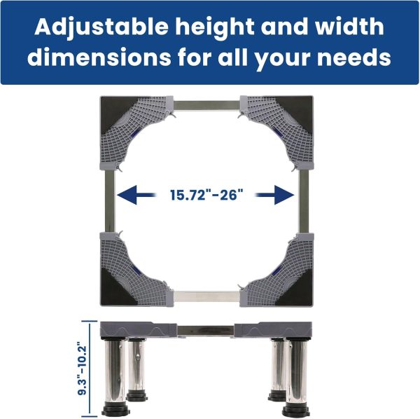 Mini Fridge Stand with 4 Strong Feet Height 9.3"-10.2" Adjustable Dryer - Image 7