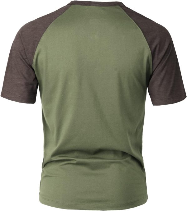 H2H Mens Henley - Raglan Short Sleeve Casual Slim Fit T-Shirts - Image 3