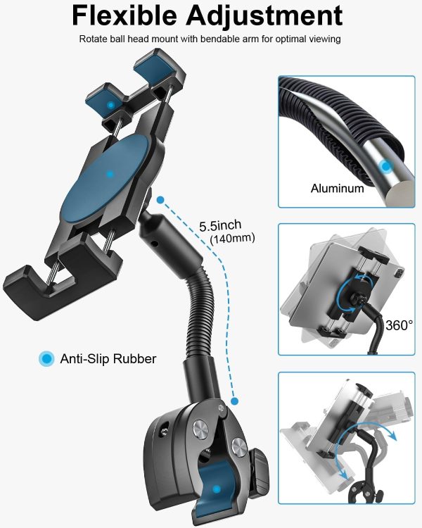 woleyi Gooseneck Tablet Bike Mount for Indoor Cycling, Gym Treadmill, Spin - Image 4