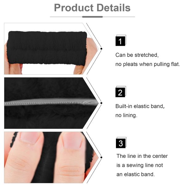 VELSCRUN 6 Pack Spa Headbands Set - Black Sponge Hair Bands with Bow Tie - Image 6