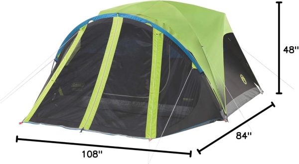 Coleman Camping Tent with Screen Room 4 Person Carlsbad Dark Room Dome Tent - Image 8