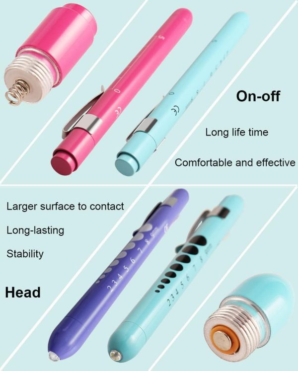 MEUUT 3 Pack Pen Lights for Nurses with 6 Batteries – Medical Penlights - Image 2