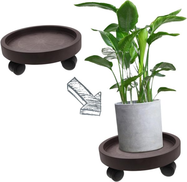 SUPVOX Pot Base Pot Stand Outdoor Square Plant Saucer Round Wheel Pots - Image 8