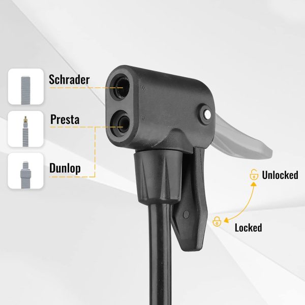 MOHEGIA Bike Floor Pump with Gauge,Air Bicycle Pump Inflator with High - Image 3