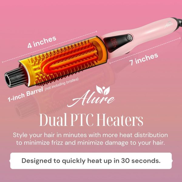 Alure Heated Styling Brush - 3-in-1 Ionic Hair Curler/Straightener with - Image 4